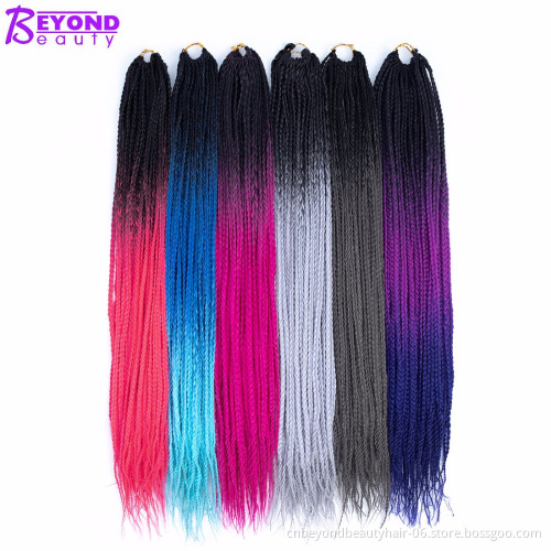 Box Braids Crochet Hair Small Synthetic Hair Extensions Dreadlocks 24 strands/pack Twist Crochet Braids Braiding Hair Long